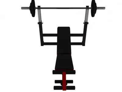 Weight Bench Low-poly 3D model