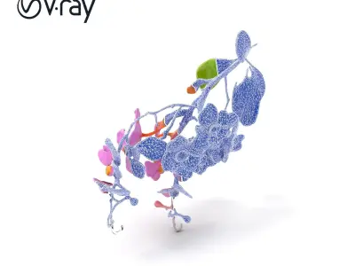 Pink Wisteria Blossom Realistic model pack Low-poly 3D model