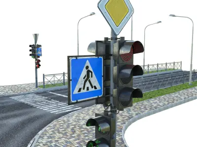 Sections of road 3D model