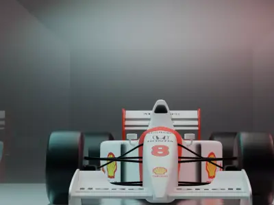 Mclaren MP4 6 with scene Free 3D model
