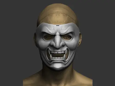 Mempo Japanese Samurai Mask 3D print model