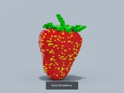 Voxel Fruit and Vegetable 3D Model Collection