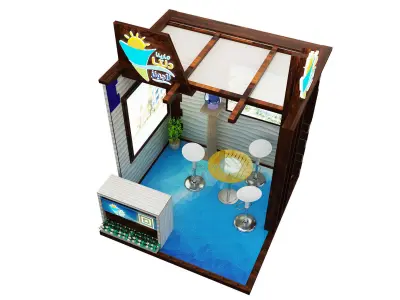 kiosk partition booth a348a 3D model