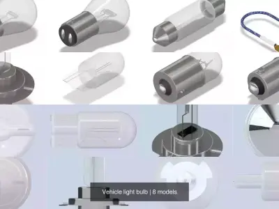 Vehicle light bulb 3D Model Pack