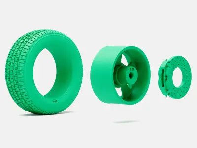 15x8 Pacer Supreme Wheel BFGoodrich Radial Tire 3D print model