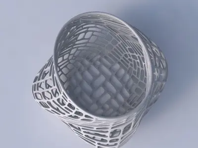 Bowl twisted elipse with lattice tiles 3D print model
