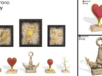 Decorative set vol 2 Free 3D model