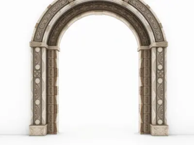 Ornate Archway D Model Pack Low-poly 3D model