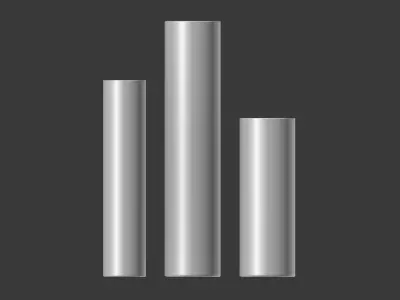 White and Gold Decor Vase Set  3D model