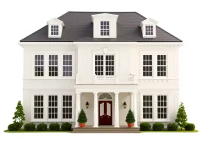 Classic White Mansion model pack Low-poly 3D model