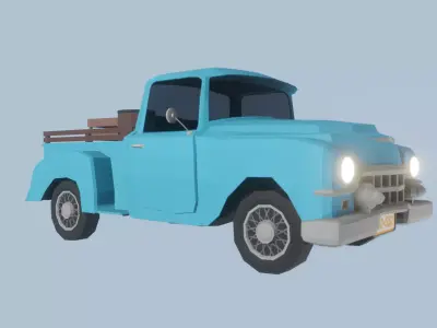 Game Ready Retro Truck Car Low-poly 3D model
