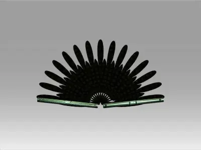 Classic Charm Decoration Fan Collection Low-poly 3D model