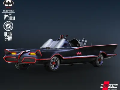 B3DSERK Batmobile Adam West Sculpture Tested for 3D printing 3D print model