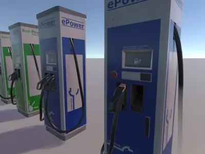 PBR E-Car Chargingstation 3D model