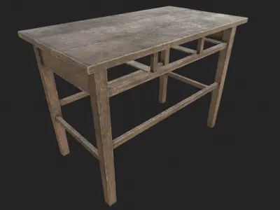 Wooden Table 1 PBR Low-poly 3D model