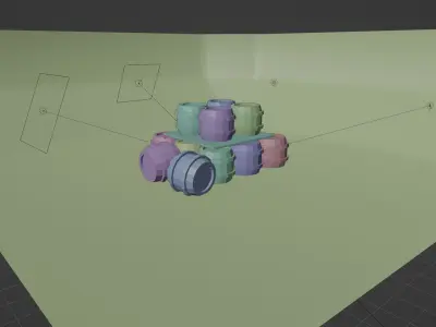 Cartoon Low Poly Barrel Low-poly 3D model