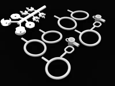 Trinity earrings  brilliant-cut diamonds 3d printing model 3D print model