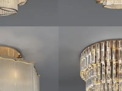 combination style European ceiling crystal 3D model