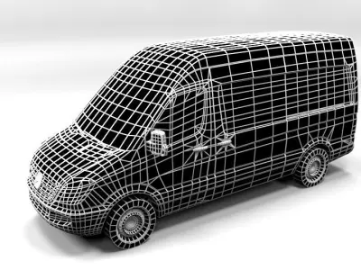 MERCEDES SPRINTER L 2008 LOWPOLY Low-poly 3D model