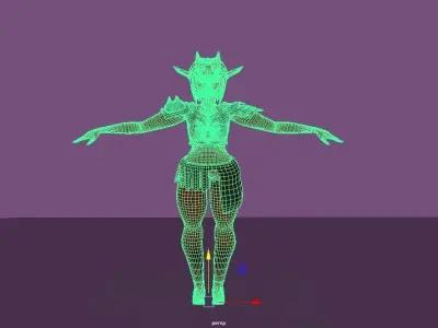 Female Demon Low-poly 3D model