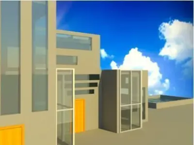 Modern style house Low-poly 3D model