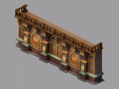 Game Interior Wall 02 3D model