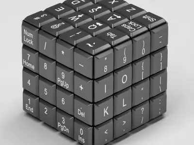 Rubiks Cube keyboard Free 3D model