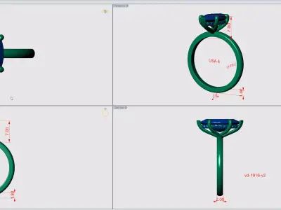 Marquise Solitaire Ring Size 6 US 3D print model