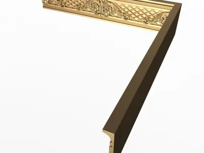 Cornice Decoration Molding 014 90 Degree Low-poly 3D model
