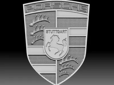 Porsche logo for CNC router or 3D printer 3D print model