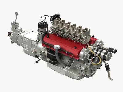 Ferrari Classic Engine Pack Bundle 3D Model Collection