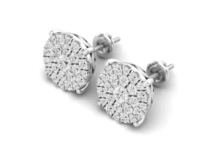 AV 518 Diamond Ladies Fashion Cluster Style Stud Earrings 3D print model
