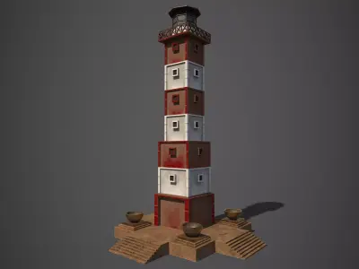 Light House Modular Kit Low-poly 3D model