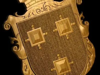 Coat of Arms of Kamianka-Buzka Town 3D print model