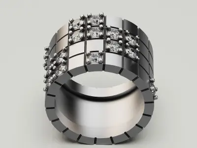 Man ring silver gold jewelry printable 3D model 3D print model