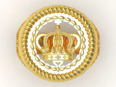 man gold king ring mr0153 3D print model