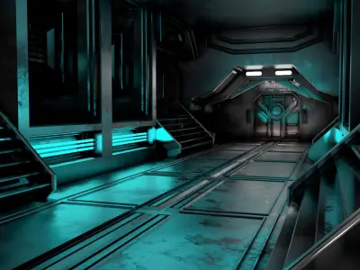 sci-fi Interior Low-poly 3D model