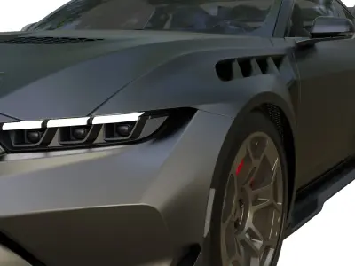 Ford Mustang GTD 2025 Low-poly 3D model