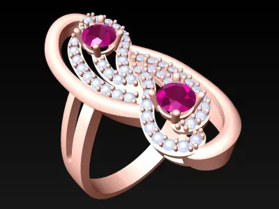 Diamond Ring - Womens Rings - N2482 3D print model