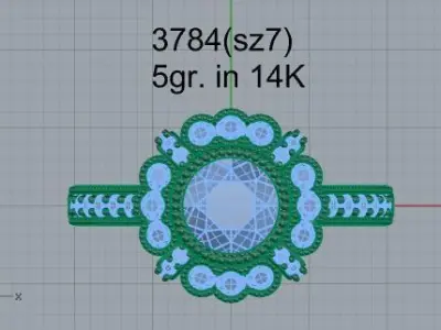 Flower Halo Ring 3784 3D print model