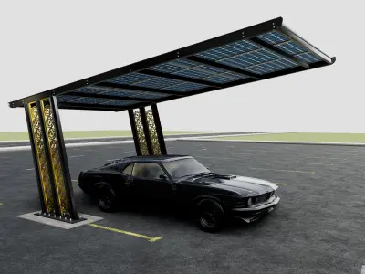 TRIPLE L TYPE MODERN SOLAR CARPORT TYPE-13 3D model