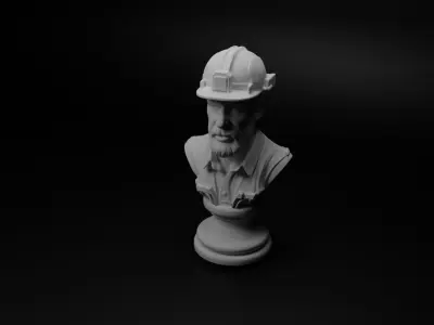 Engineer Bust Chess 3D print model
