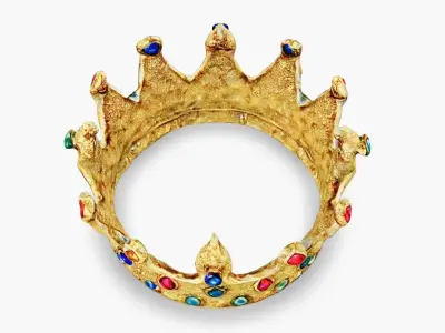 Regal Adornment A Jewel-Encrusted Ceremonial Crown 3D model