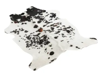 Black and White Cowhide Rug B6159 3D model