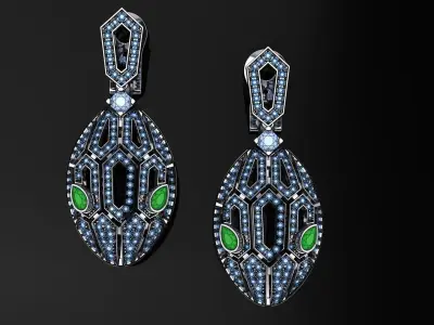 Serpenty Earrings 3D print  3D print model