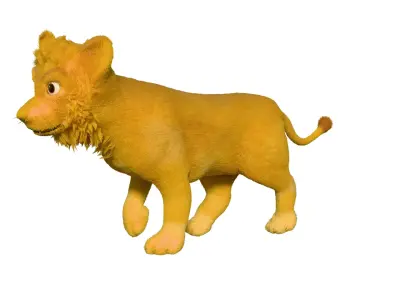 Lion Cub Rigged 3D model