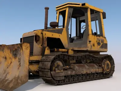 Construction Bulldozer 3D Model Low-poly 3D model