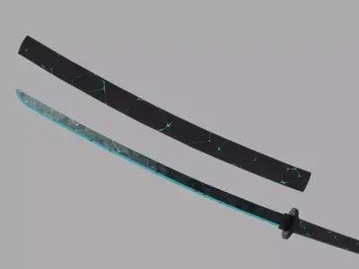 Katana Low-poly 3D model 18