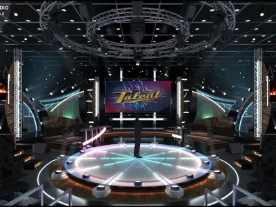 Virtual TV Studio Entertainment Set 2 3D model