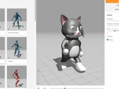 High-Quality 3D Cute Cat - Animated for Games Low-poly 3D model